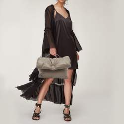Pre Owned Celine Grey Leather Cartable Pillow Top Handle Bag