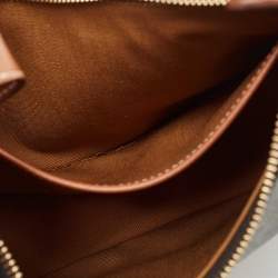 Pre Owned Celine Dark Brown Triomphe Coated Canvas and Leather Ava Hobo