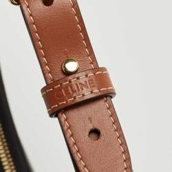 Pre Owned Celine Dark Brown Triomphe Coated Canvas and Leather Ava Hobo