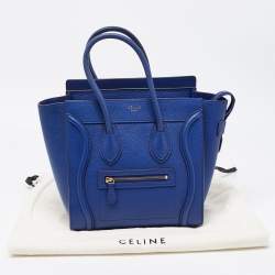 Celine Blue Leather Micro Luggage Tote