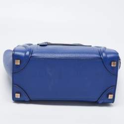 Celine Blue Leather Micro Luggage Tote