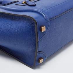 Celine Blue Leather Micro Luggage Tote