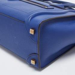Celine Blue Leather Micro Luggage Tote