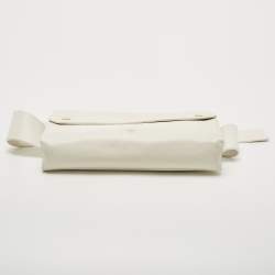 مملوكة مسبقًا Celine White Leather Flap Bum Waist Bag
