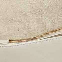مملوكة مسبقًا Celine White Leather Flap Bum Waist Bag