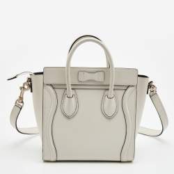 Pre Owned حقيبة يد توتس سيلين نانو لاغيدج جلد وجلد ثعبان بيج/أسود