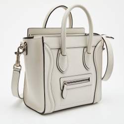 Pre Owned حقيبة يد توتس سيلين نانو لاغيدج جلد وجلد ثعبان بيج/أسود