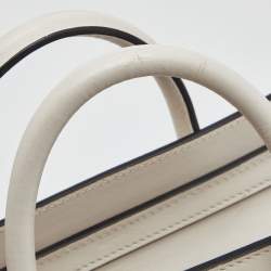 Pre Owned حقيبة يد توتس سيلين نانو لاغيدج جلد وجلد ثعبان بيج/أسود