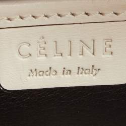 Pre Owned حقيبة يد توتس سيلين نانو لاغيدج جلد وجلد ثعبان بيج/أسود