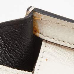 Pre Owned حقيبة يد توتس سيلين نانو لاغيدج جلد وجلد ثعبان بيج/أسود