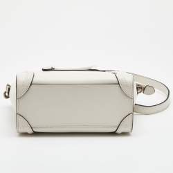 Pre Owned حقيبة يد توتس سيلين نانو لاغيدج جلد وجلد ثعبان بيج/أسود