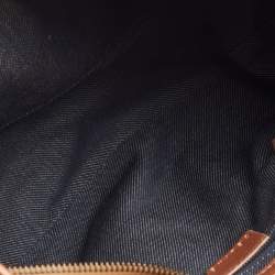 Celine Rose Gold/Blue Macadam Denim and Leather Buckle Flap Hobo