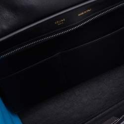 Pre Owned Celine Tri Color Leather and Suede Small Trapeze Top Handle Bag