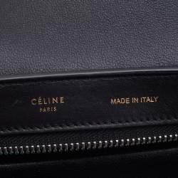 Pre Owned Celine Tri Color Leather and Suede Small Trapeze Top Handle Bag