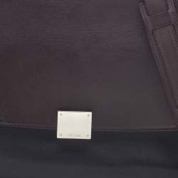 Pre Owned Celine Tri Color Leather and Suede Small Trapeze Top Handle Bag