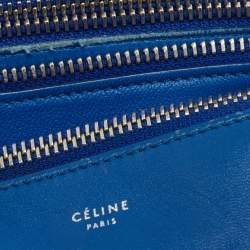 Pre Owned Celine Blue Leather Small Trio Crossbody Bag 