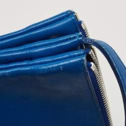 Pre Owned Celine Blue Leather Small Trio Crossbody Bag 