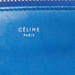 Pre Owned Celine Blue Leather Small Trio Crossbody Bag 