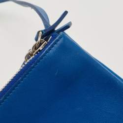 Pre Owned Celine Blue Leather Small Trio Crossbody Bag 