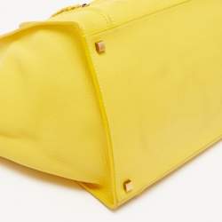 Pre Owned Celine Yellow Leather Medium Phantom Luggage Tote