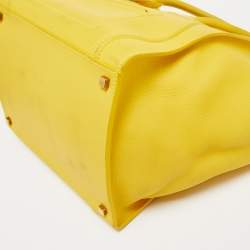 Pre Owned Celine Yellow Leather Medium Phantom Luggage Tote