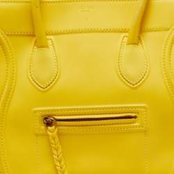 Pre Owned Celine Yellow Leather Medium Phantom Luggage Tote