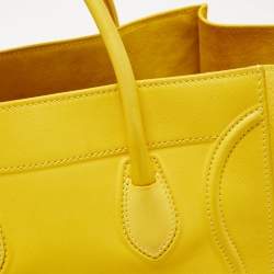 Pre Owned Celine Yellow Leather Medium Phantom Luggage Tote