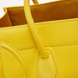 Pre Owned Celine Yellow Leather Medium Phantom Luggage Tote