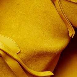 Pre Owned Celine Yellow Leather Medium Phantom Luggage Tote