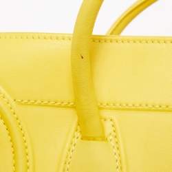 Pre Owned Celine Yellow Leather Medium Phantom Luggage Tote
