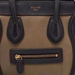 Pre Owned Céline Tri Color Leather and Nubuck Nano Luggage Tote