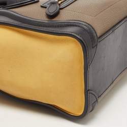 Pre Owned Céline Tri Color Leather and Nubuck Nano Luggage Tote