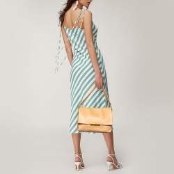 Pre Owned Celine Beige Leather Blade Flap Shoulder Bag