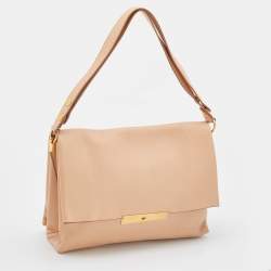 Pre Owned Celine Beige Leather Blade Flap Shoulder Bag