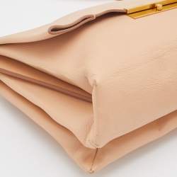 Pre Owned Celine Beige Leather Blade Flap Shoulder Bag