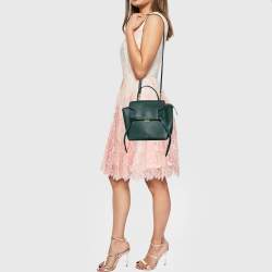 Pre Owned Celine Green Leather Micro Belt Top Handle Bag