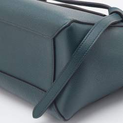 Pre Owned Celine Green Leather Micro Belt Top Handle Bag