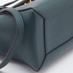 Pre Owned Celine Green Leather Micro Belt Top Handle Bag