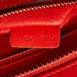 Pre Owned Celine Red Leather Micro Luggage Tote