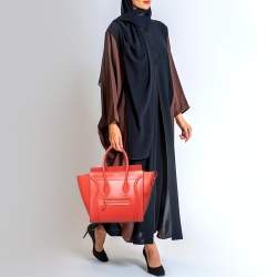 Pre Owned Celine Red Leather Micro Luggage Tote