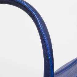 Pre Owned Celine Blue Leather Medium Phantom Luggage Tote