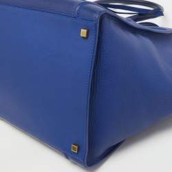 Pre Owned Celine Blue Leather Medium Phantom Luggage Tote