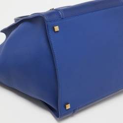 Pre Owned Celine Blue Leather Medium Phantom Luggage Tote