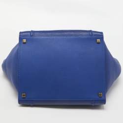 Pre Owned Celine Blue Leather Medium Phantom Luggage Tote
