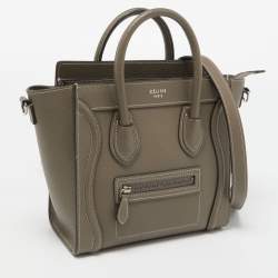 Pre Owned حقيبة يد توتس سيلين نانو لاغيدج جلد وجلد ثعبان بيج/أسود