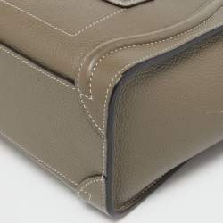 Pre Owned حقيبة يد توتس سيلين نانو لاغيدج جلد وجلد ثعبان بيج/أسود