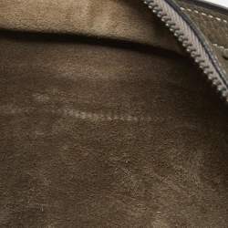 Pre Owned حقيبة يد توتس سيلين نانو لاغيدج جلد وجلد ثعبان بيج/أسود