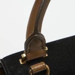 Pre Owned Celine Tri Color Leather and Suede Medium Trapeze Bag