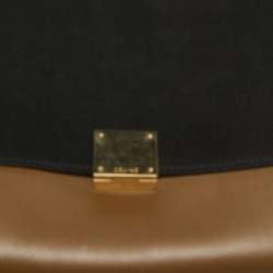 Pre Owned Celine Tri Color Leather and Suede Medium Trapeze Bag