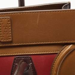 Pre Owned Celine Tri Color Leather Mini Luggage Tote